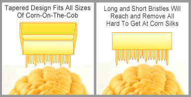 tapered brush, long and short, flexible bristles